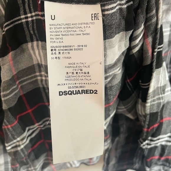DSquared2 Red Checked Button Down Shirt - Picture 8 of 9